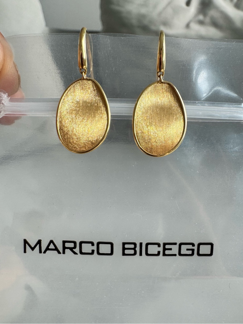 Marco Bicego Lunaria Drop Earrings in 18k yellow gold